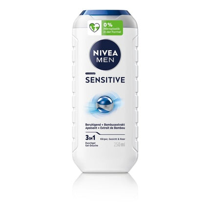 Șampon de duș Nivea Men Sensitive, 3-in-1 gel de duș pentru față și corp, 250ml