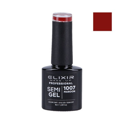 Lac de unghii semipermanent Elixir, 1007 Maroon, 8ml