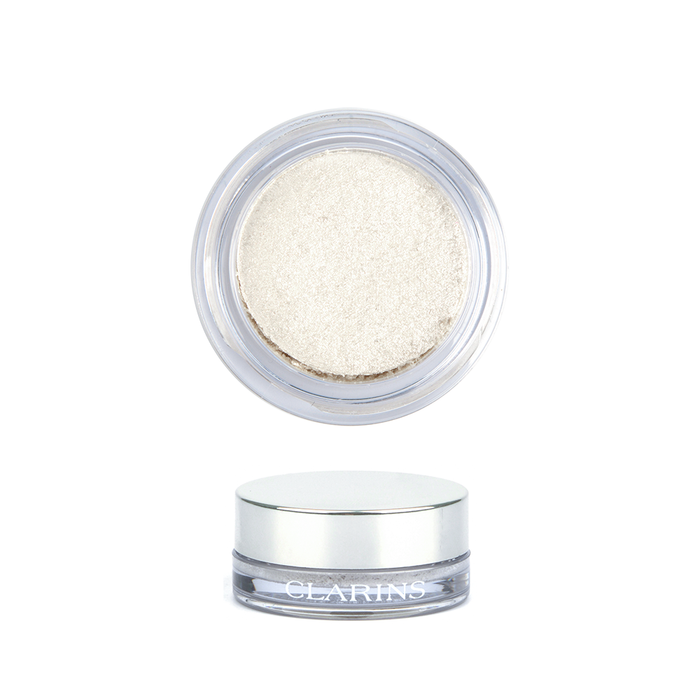 Fard de pleoape pudră Clarins Iredescente, nuanța 08 Alb argintiu, 7 g, tester