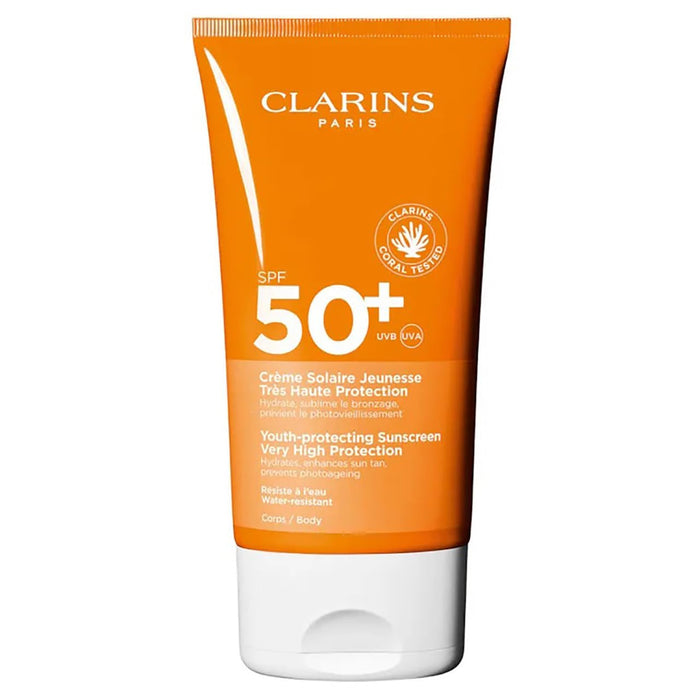 Cremă de protecție solară Clarins Sun Care, hidratantă, SPF 50+, pentru corp, 150 ml