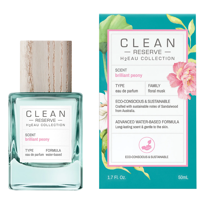 Apă de parfum Clean H2Eau Brilliant Peony, unisex, pe bază de apă, 50 ml