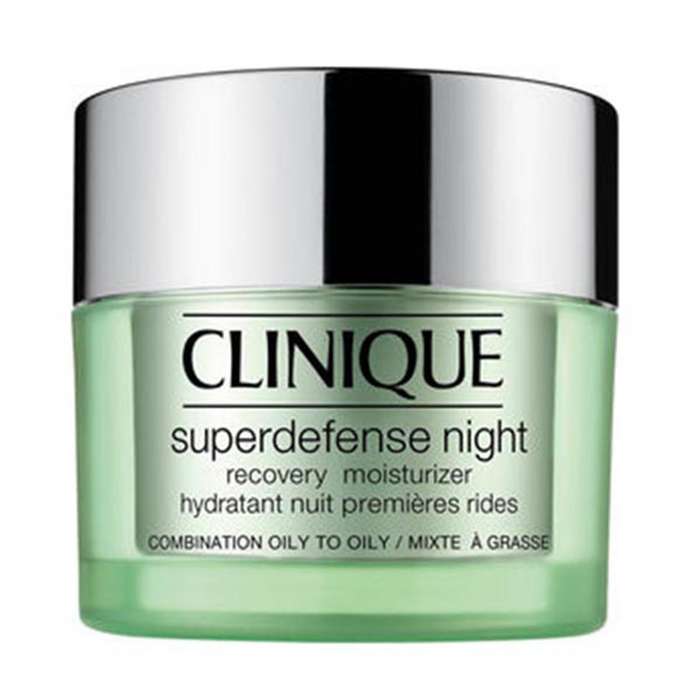 Cremă de față Clinique Superdefense Night, hidratantă, fără parfum, pentru ten mixt până la gras, 50 ml