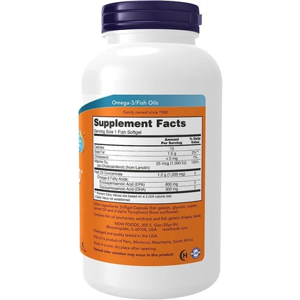 Supliment alimentar Now Foods Ultra Omega 3-D Fish Oil cu Vitamina D-3, 180 capsule