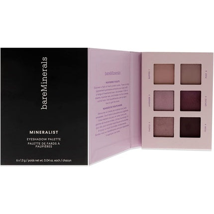 Paletă farduri de pleoape, BareMinerals Mineralist, 6 culori Heathered