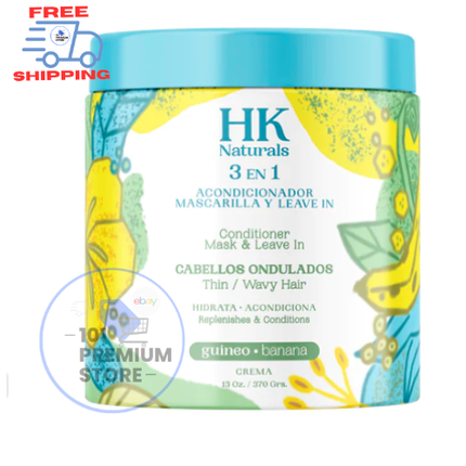 Mască de păr, HK Naturals, Tratament Hidratant cu Banană, 13 oz