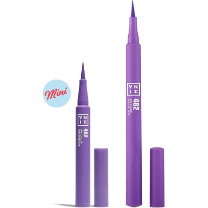 3ina Makeup The Color Pen Eyeliner, 482 Purple Liquid Eyeliner 14h Longwear Travel Size Matte Liner Sensitive Eyes