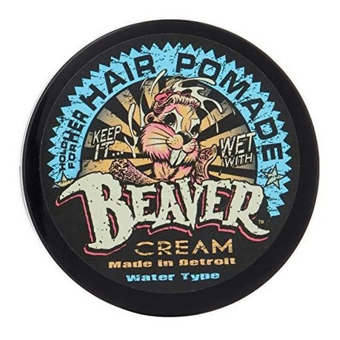 Pomadă de coafat Cock Grease Beaver Cream Water Type, finisaj lucios, fixare ușoară până la medie, 110 g
