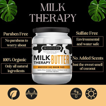 Ulei păr, Morfose, Milk Therapy Butter, alb-negru, 300 g