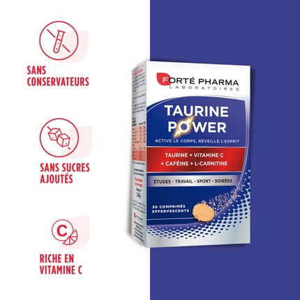 Supliment energie, Forté Pharma, Taurine Power, comprimate efervescente