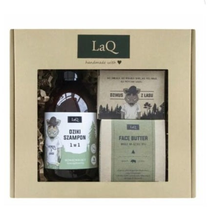 Set cosmetice Laq, Dzikus z Lasu, Șampon, Unt, Săpun, Vegan, Natural