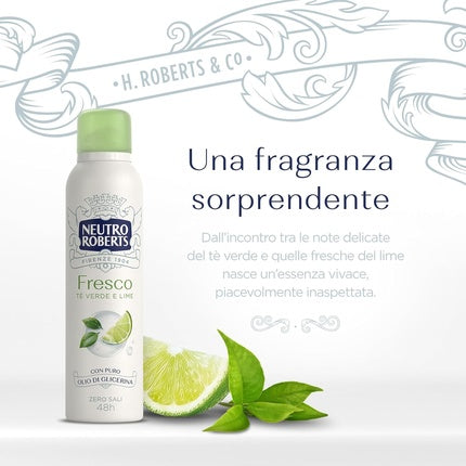 Deodorant spray, Neutro Roberts, ceai verde si lime, 150 ml
