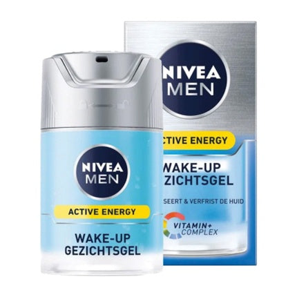 Gel Curățare Față Nivea Men Active Energy Wakeup, 100g, Culoare Albastră