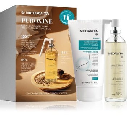 Set Îngrijire Păr Medavita Puroxine - Soluție Anticadere și Șampon