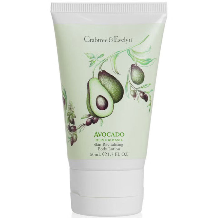 Loțiune de corp Crabtree & Evelyn Avocado Olive & Basil, revitalizantă, 50 ml