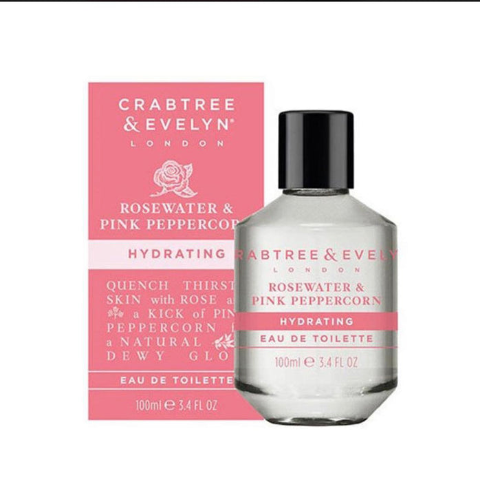 Apă de toaletă Crabtree & Evelyn Rosewater & Pink Peppercorn, hidratantă, pentru femei, 100 ml