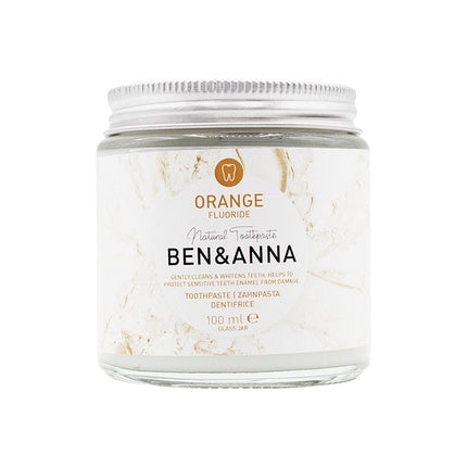 Pastă de dinți Ben & Anna Orange Fluoride, cu fluor, ambalaj sticlă, 100ml