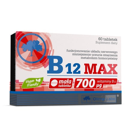 Supliment dietetic Olimp Labs B12 Max, 60 comprimate, vegan, 700 mcg
