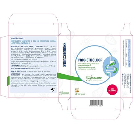 Supliment Naturlider, Probioticslider, 30 capsule, alb