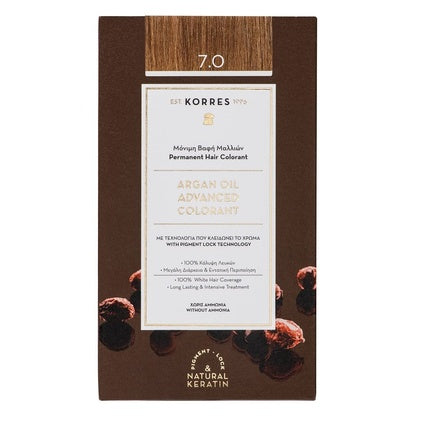 Vopsea de par, Korres, Argan Oil, blond mediu