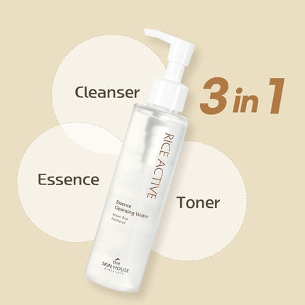 Demachiant The Skin House Rice Active Cleansing Water, apă de orez, panthenol, ulei de ricin, 150ml