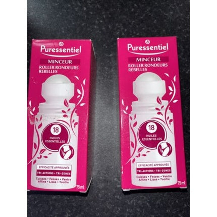 Roll-On Anti-Cellulită Puressentiel 75ml, roz, set 2 bucăți