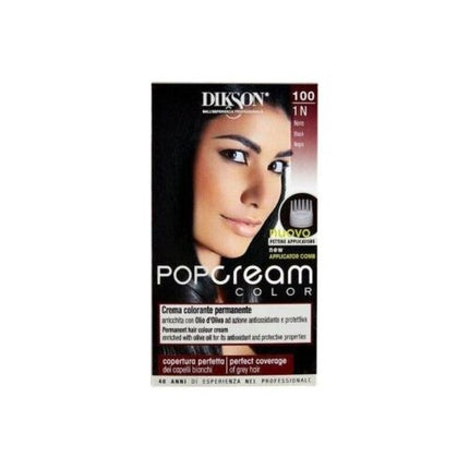 Culoare păr permanentă, Dikson, Pop Cream Color Black 100, 180g, ambalaj carton
