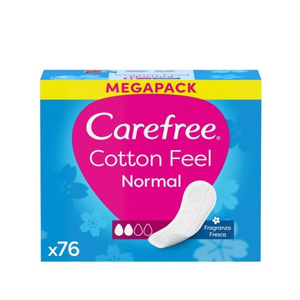 Higienice Intime, Carefree, Cotton Feel Normal, Culoare Albastră, Cantitate 76 bucăți