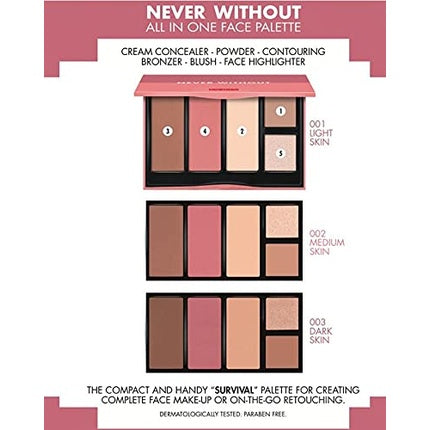 Paletă machiaj Pupa Never Without All In One Face Concealers, 002 Medium Skin