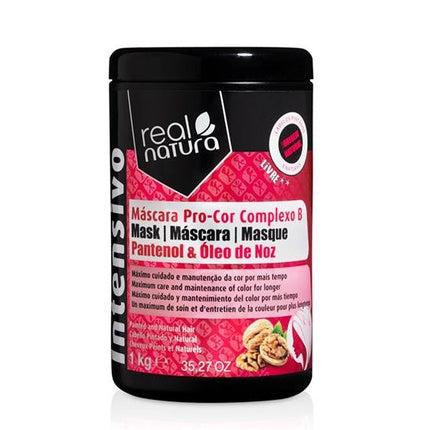 Mască de păr, Real Natura, Procolor Complex B, 1kg, cu Pantenol și Ulei de Nucă