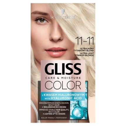 Șampon colorant păr, Schwarzkopf Gliss Kur Color 11-11 Ultra Bright, cu acid hialuronic