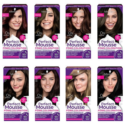 Vopsea de păr Schwarzkopf Perfect Mousse Foam Collection 0% Amoniac, Culoare 500 Ciocolatiu, 55g