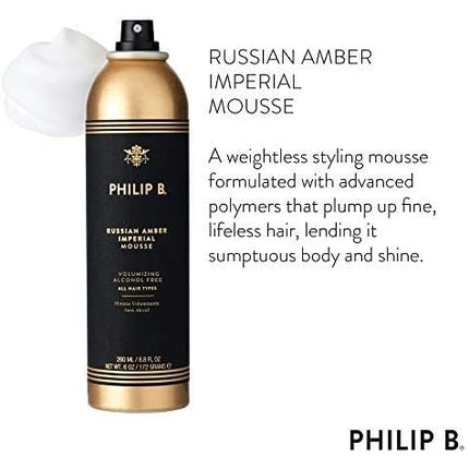 Spumă păr Philip B Russian Amber Volum, 200ml, auriu