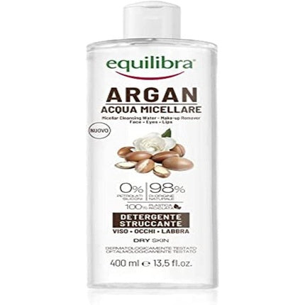 Demachiant față Equilibra, apă micelară Argan, cu acid hialuronic, 400ml