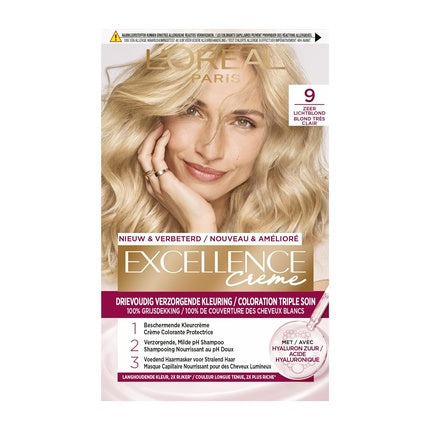 Vopsea de Par, L'Oréal Paris, Excellence Cream 9, Blond Foarte Deschis