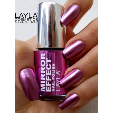 Layla Cosmetics Mirror Effect Nail Polish 51 Purple Diva 10ml, lustru metalic