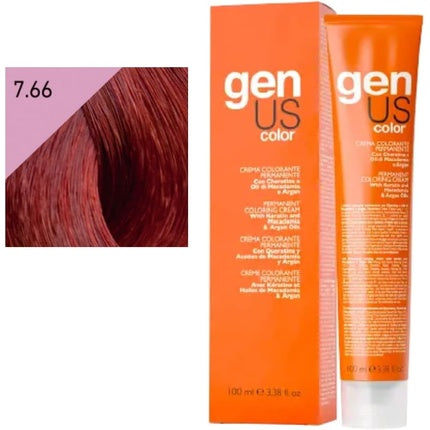 Cremă vopsea păr Echosline Genus Color 7.66 Intense Red Blonde 100ml