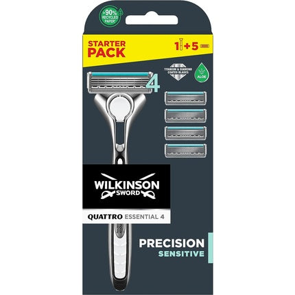 Aparat ras, Wilkinson Sword Quattro Titanium Sensitive, 4 lame