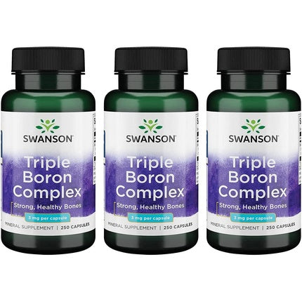 Swanson Triple Boron Complex, Supliment alimentar, 250 Capsule - Pachet de 3