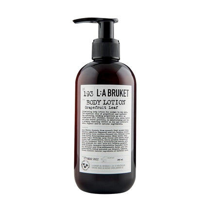 Loțiune de corp L:A Bruket No 193 Grapefruit Leaf, 240 ml, sticlă maro cu dozator negru
