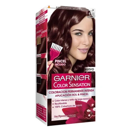 Vopsea Păr Garnier Color Sensation 415 Chocolate, Aplicare Bol & Pensetă, Culoare Ciocolatie