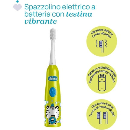 Periuță electrică Chicco, model Tigru, verde