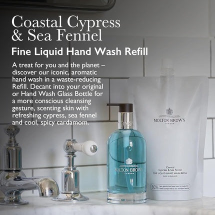 Săpun lichid pentru mâini, Molton Brown, Coastal Cypress & Sea Fennel, Refill 400ml