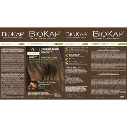 Vopsea de păr, Bios Line Biokap, 7.0 Blond Mediu