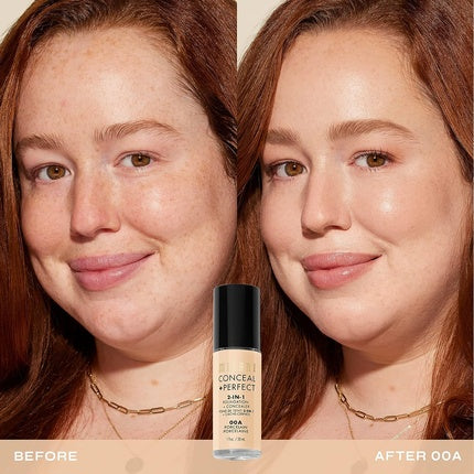 Fond de ten cu concealer, Milani Conceal + Perfect 2-in-1, Porcelain, 0.5 fl oz