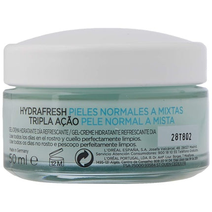 Cremă de zi, L'Oréal Paris, HydraFresh, 50 ml, verde