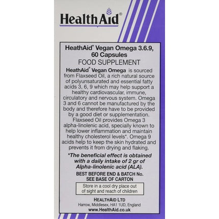 Supliment Omega 3-6-9, HealthAid, vegan, 60 capsule