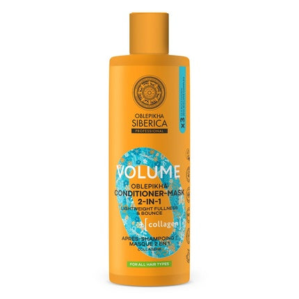 Condiționator Mască 2în1 Volum, Natura Siberica Oblepikha cu Colagen, 400ml