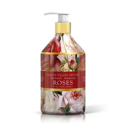 Săpun lichid de mâini, Nature Aromatherapy, Roses Line, 500 ml, sticlă cu pompă aurie