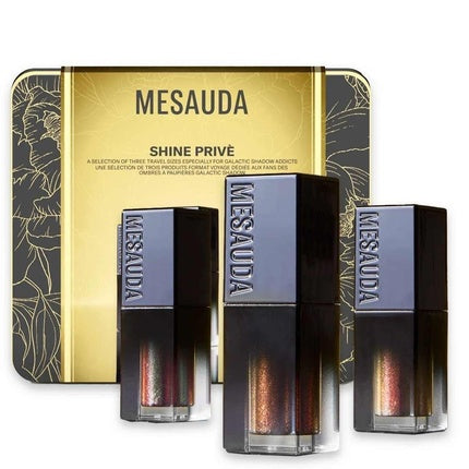 Kit Primer Mesauda Shine Prime One Shot, set 3 bucăți, cutie metalică