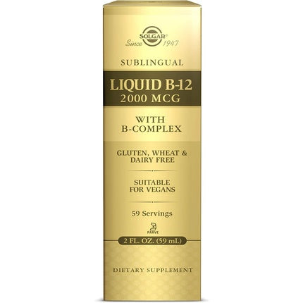 Supliment Alimentar Solgar, Liquid B-12 2000 mcg cu Complex B
